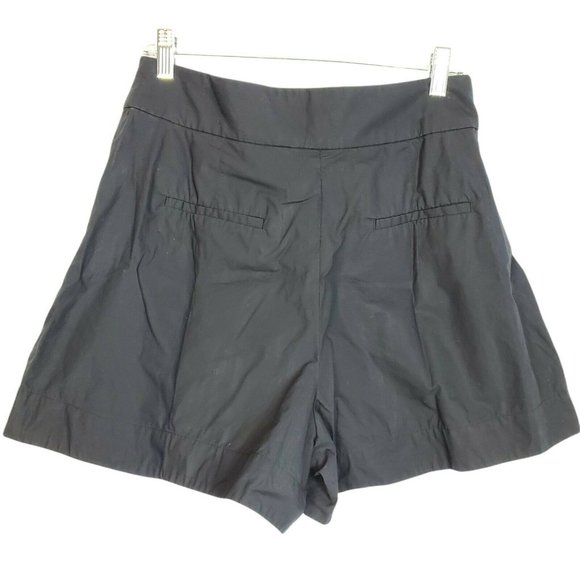 J. Crew Womens Dress Shorts Size 8 Black Zip Up with Tie Waist Flared Leg 3.5" - Picture 2 of 10